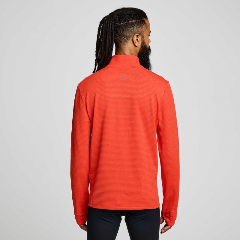 Orange Saucony Triumph 3D 1/2 Zip Men's Sweatshirt | ISRAEL NAYMIT