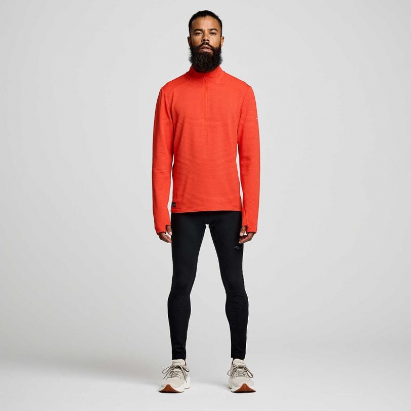 Orange Saucony Triumph 3D 1/2 Zip Men's Sweatshirt | ISRAEL NAYMIT