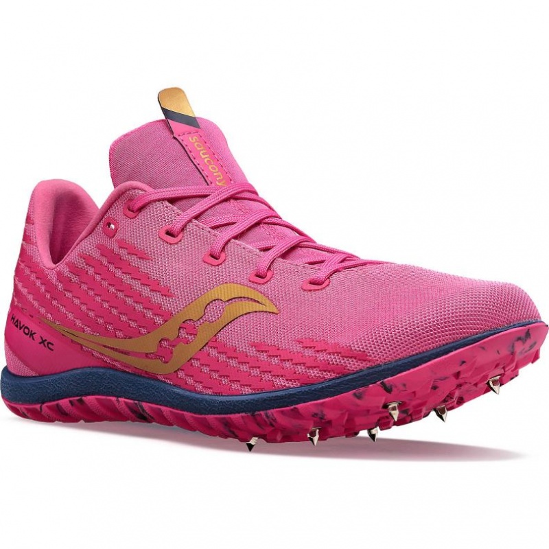 Pink Saucony Havok XC 3 Men's Spikes | ISRAEL JOCYWU