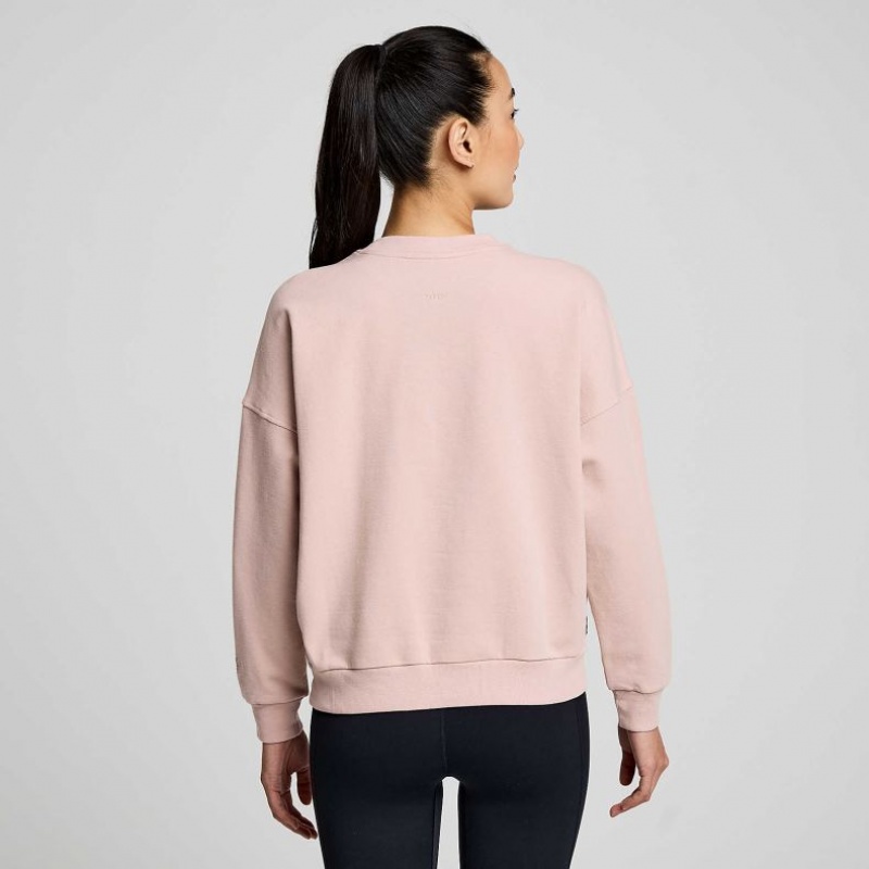 Pink Saucony Recovery Crew Women's Sweatshirt | ISRAEL LMYHIC