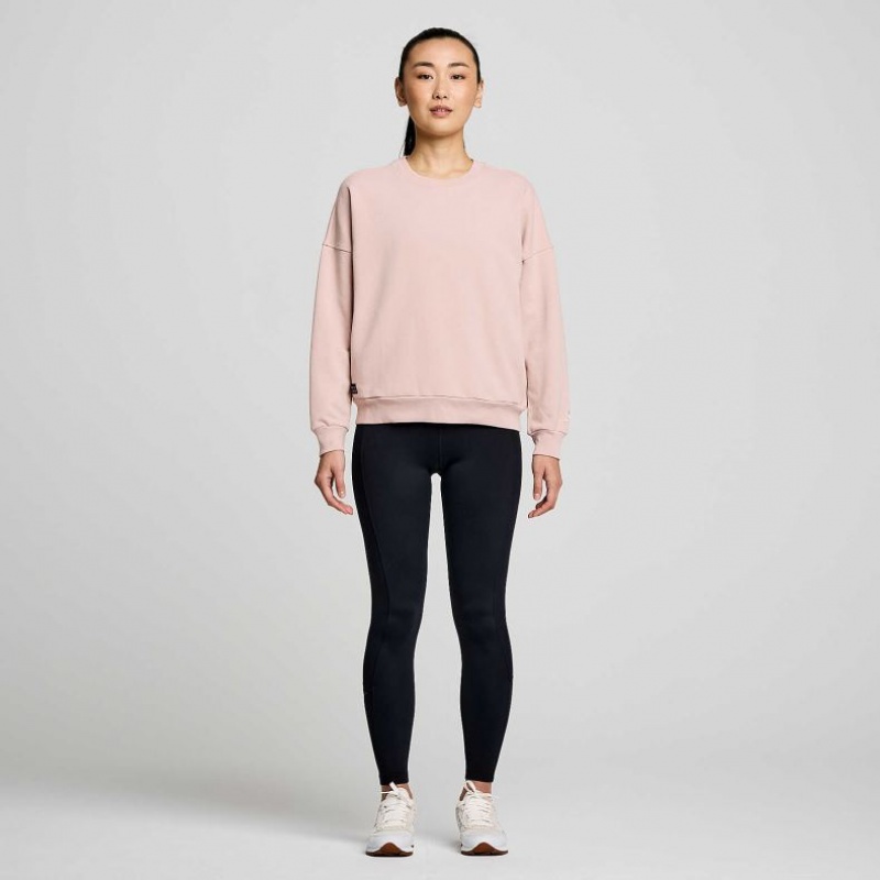 Pink Saucony Recovery Crew Women's Sweatshirt | ISRAEL LMYHIC