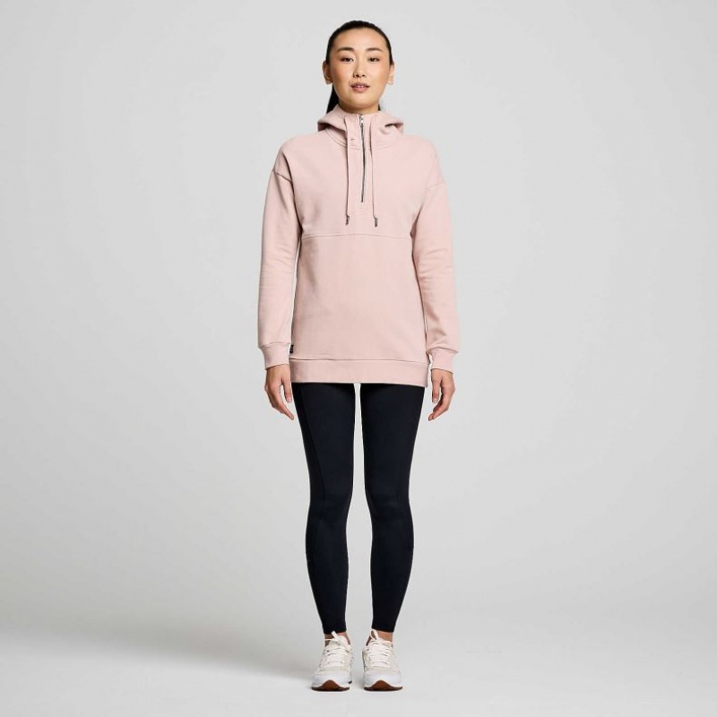 Pink Saucony Recovery Zip Tunic Women's Hoodie | ISRAEL KWPRQV