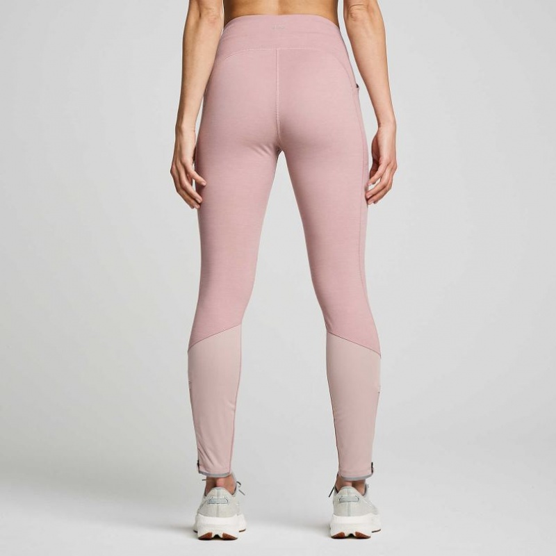 Pink Saucony Runshield Women's Tight | ISRAEL HTJAVS