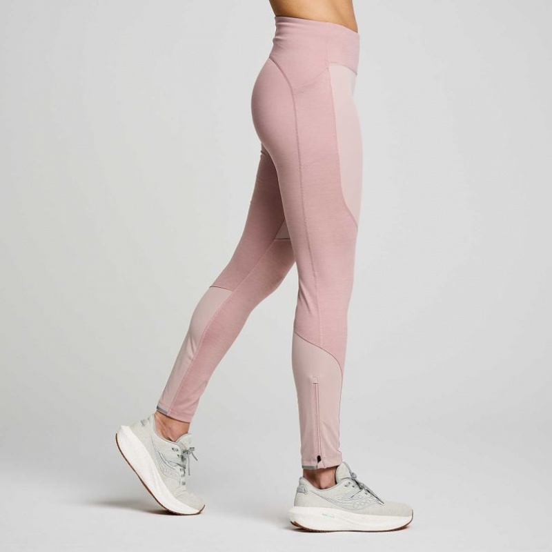 Pink Saucony Runshield Women's Tight | ISRAEL HTJAVS