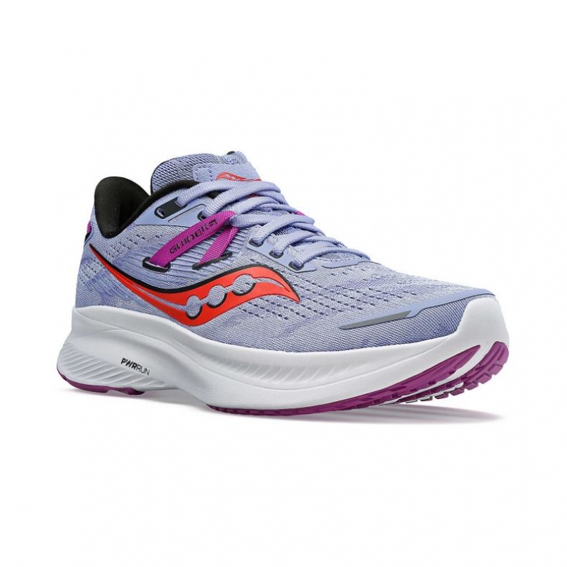 Purple Saucony Guide 16 Women's Wide Running Shoes | ISRAEL QZXWOE