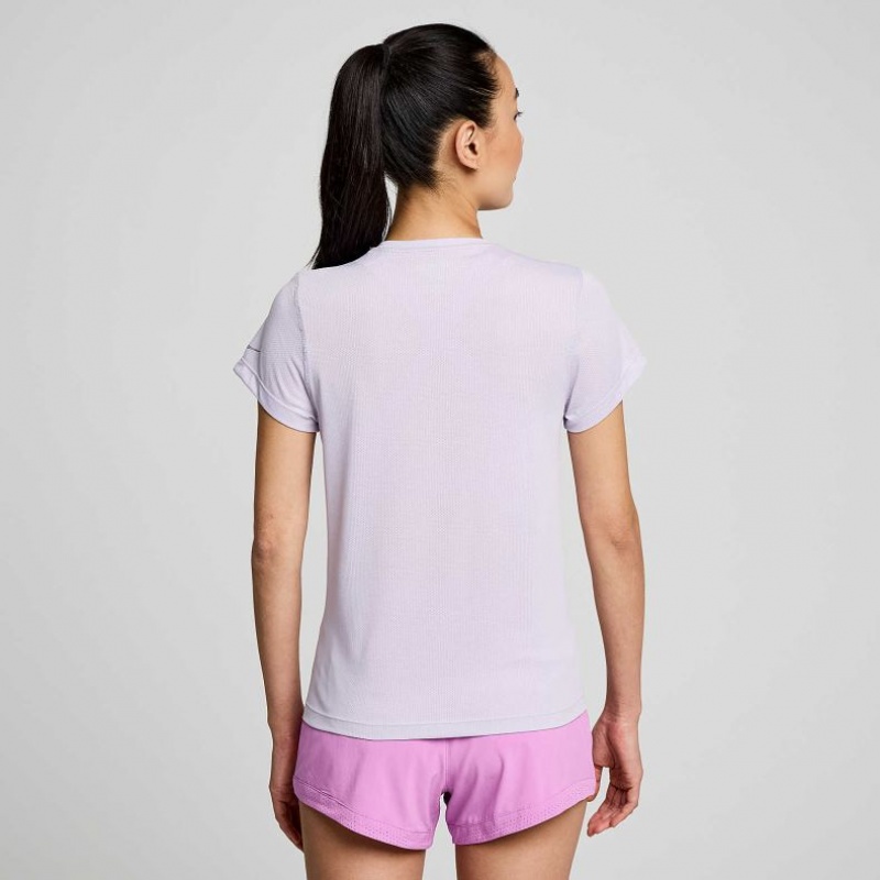 Purple Saucony Stopwatch Graphic Short Sleeve Women's T-Shirt | ISRAEL MRYCHX