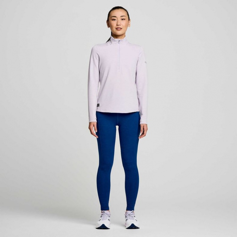 Purple Saucony Triumph 3D 1/2 Zip Women's Sweatshirt | ISRAEL WPDSFO