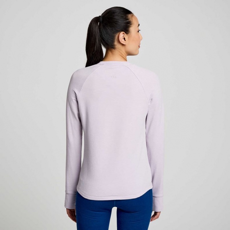 Purple Saucony Triumph 3D Crew Women's Sweatshirt | ISRAEL WGQBIC