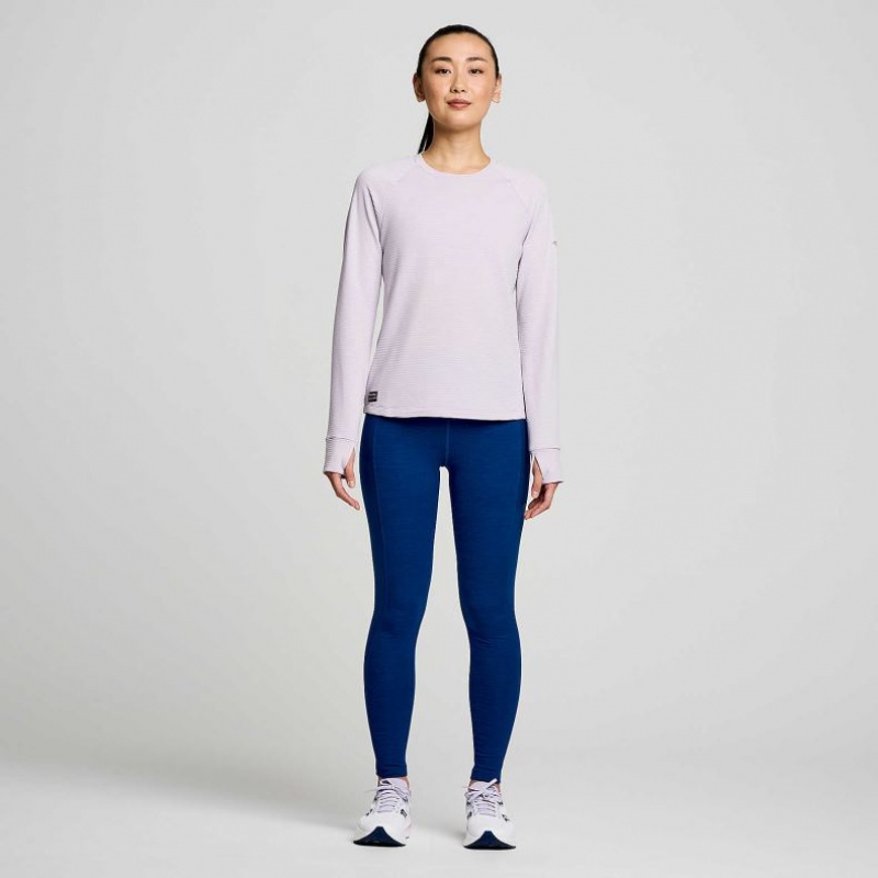 Purple Saucony Triumph 3D Crew Women's Sweatshirt | ISRAEL WGQBIC