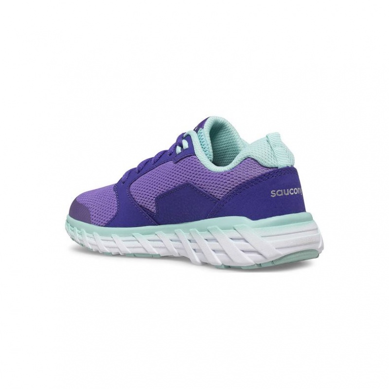 Purple Saucony Wind 2.0 Lace Big Kids' Sneakers | ISRAEL NSZCHF