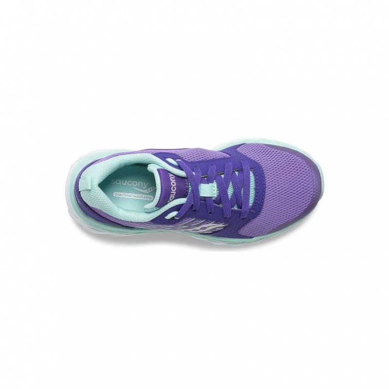 Purple Saucony Wind 2.0 Lace Big Kids' Sneakers | ISRAEL NSZCHF