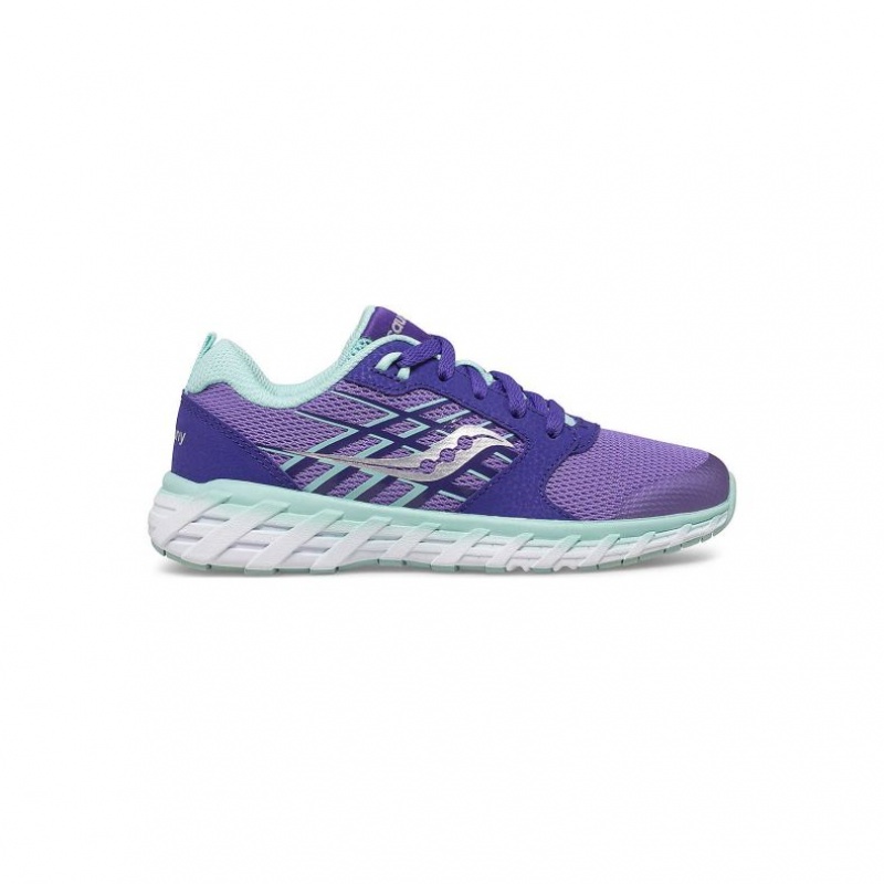 Purple Saucony Wind 2.0 Lace Big Kids\' Sneakers | ISRAEL NSZCHF