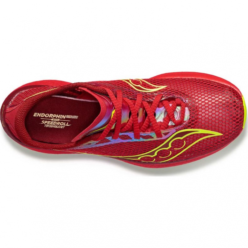 Red Saucony Endorphin Pro 3 Men's Running Shoes | ISRAEL DLAJVY