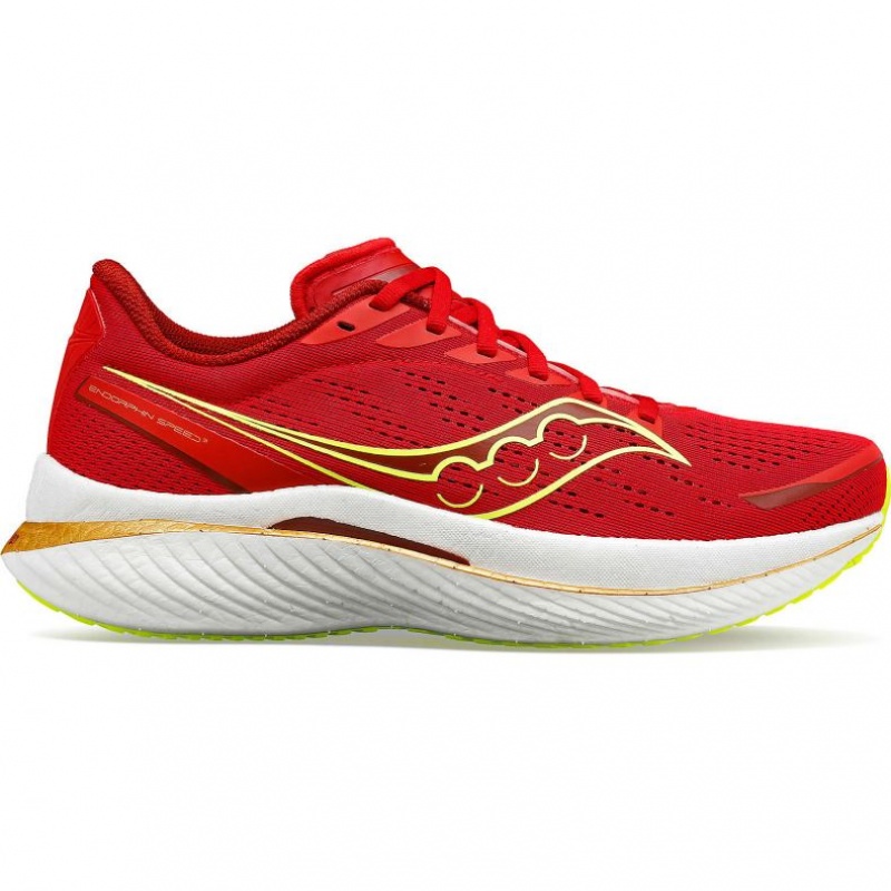 Red Saucony Endorphin Speed 3 Men\'s Running Shoes | ISRAEL BNZAUP