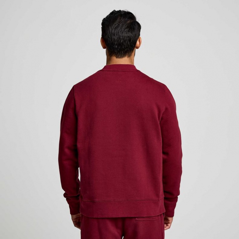 Red Saucony Recovery Crew Men's Sweatshirt | ISRAEL CDLRIP