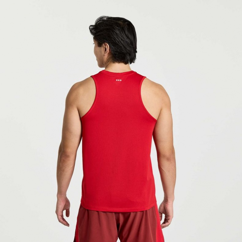 Red Saucony Stopwatch Men's Singlet | ISRAEL EFMAIG