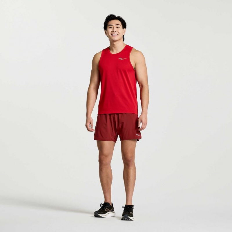 Red Saucony Stopwatch Men's Singlet | ISRAEL EFMAIG