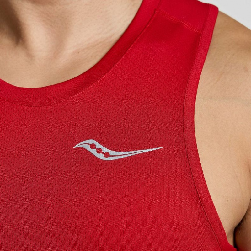 Red Saucony Stopwatch Men's Singlet | ISRAEL EFMAIG