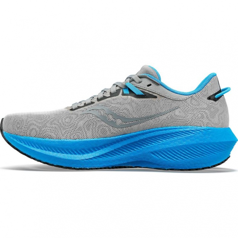 Silver / Blue Saucony Triumph 21 Men's Running Shoes | ISRAEL YLCRHB