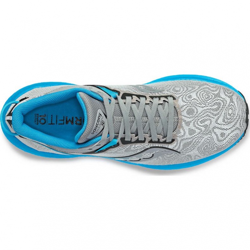 Silver / Blue Saucony Triumph 21 Men's Running Shoes | ISRAEL YLCRHB