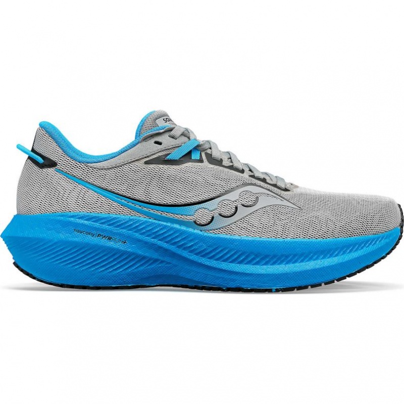 Silver / Blue Saucony Triumph 21 Men\'s Running Shoes | ISRAEL YLCRHB