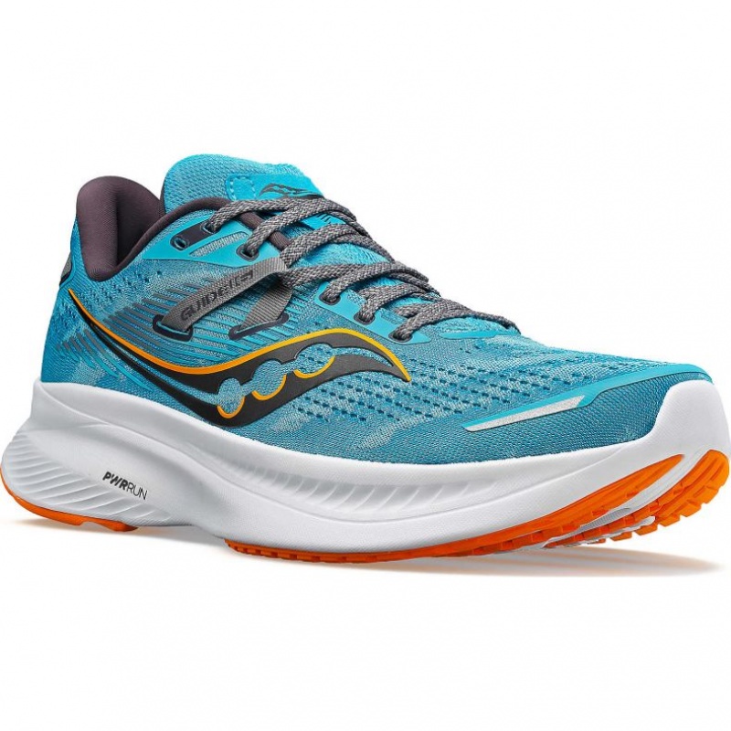 Turquoise Saucony Guide 16 Men's Running Shoes | ISRAEL HTJGVI