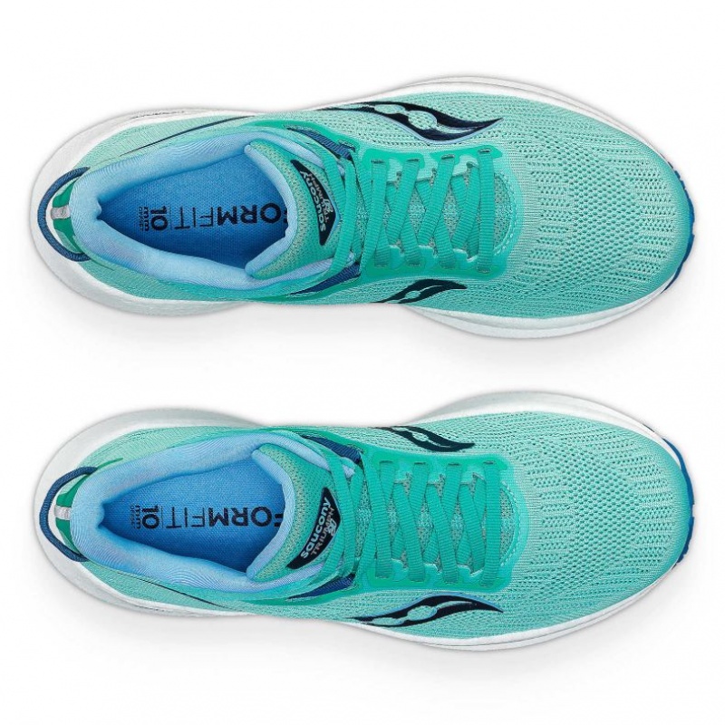 Turquoise Saucony Triumph 21 Women's Running Shoes | ISRAEL LQWHRJ