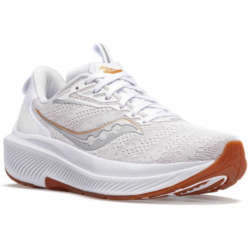 White Saucony Echelon 9 Women's Wide Running Shoes | ISRAEL YKEXMF