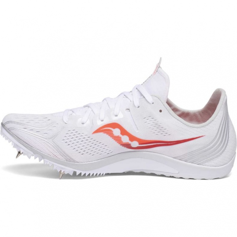 White Saucony Endorphin 3 Women's Spikes | ISRAEL UHSYWB