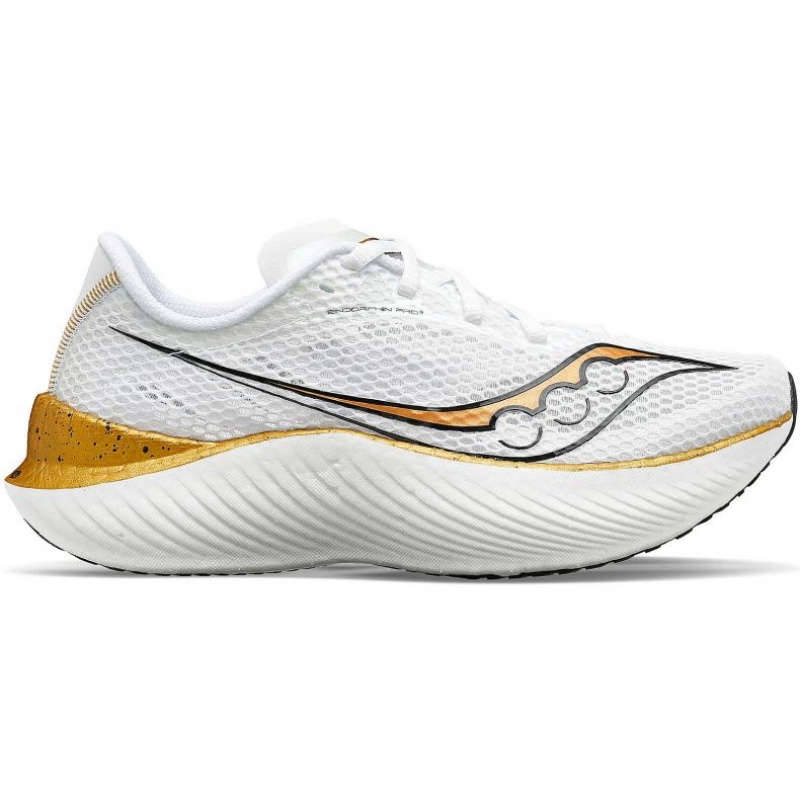 White Saucony Endorphin Pro 3 Men\'s Running Shoes | ISRAEL ESNDVG