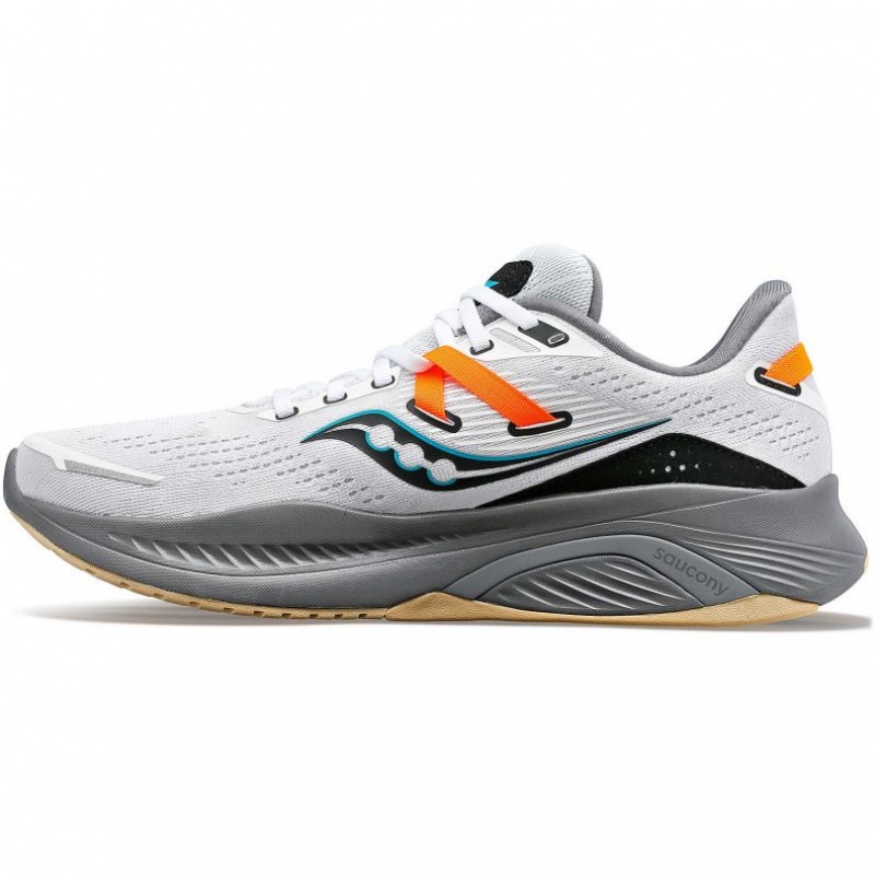 White Saucony Guide 16 Men's Running Shoes | ISRAEL VHLAGN