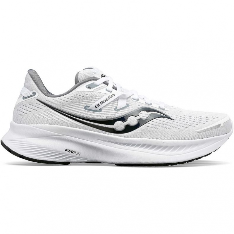 White Saucony Guide 16 Men\'s Running Shoes | ISRAEL LGPSDT