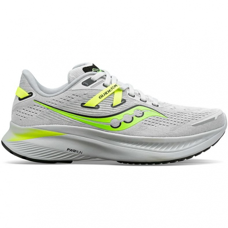 White Saucony Guide 16 Men\'s Running Shoes | ISRAEL JUWTLK