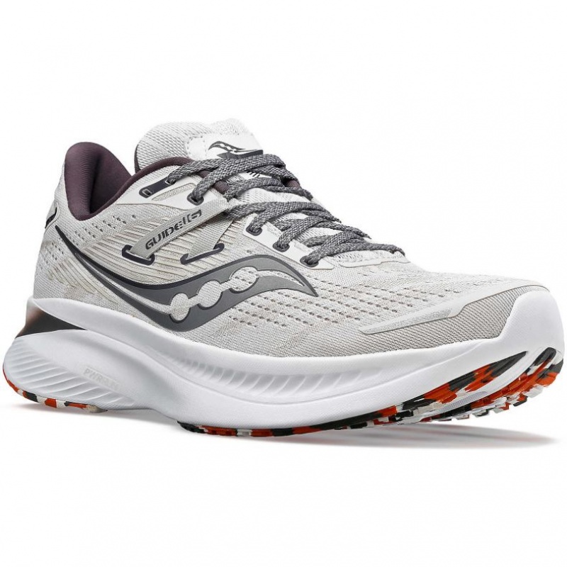 White Saucony Guide 16 Men's Running Shoes | ISRAEL NDSHVR