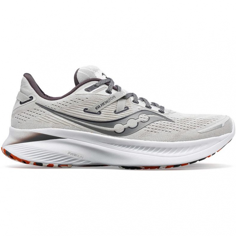 White Saucony Guide 16 Men\'s Running Shoes | ISRAEL NDSHVR