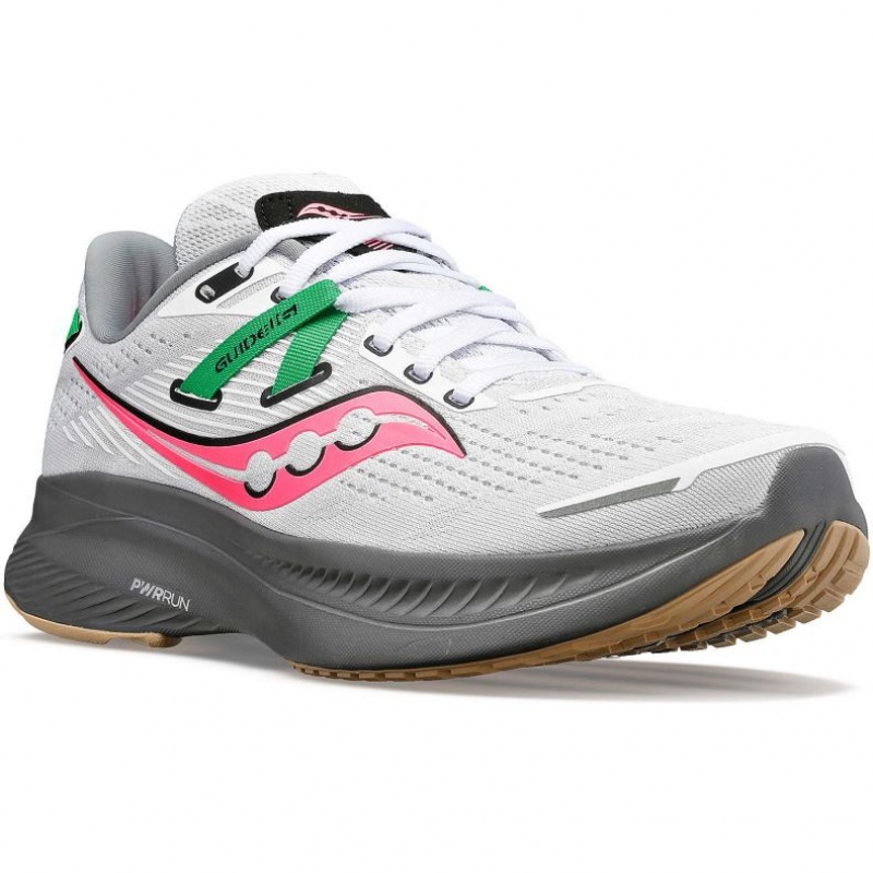 White Saucony Guide 16 Women's Running Shoes | ISRAEL YNAKFS