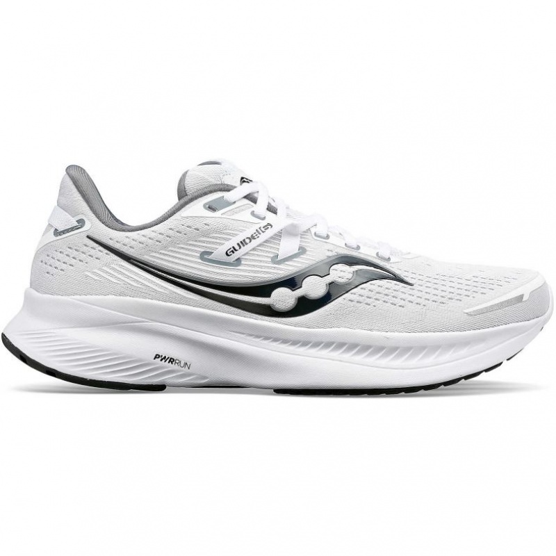 White Saucony Guide 16 Women\'s Running Shoes | ISRAEL PWLJYB