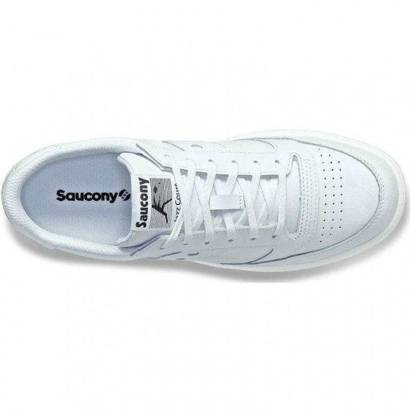 White Saucony Jazz Court PU Men's Sneakers | ISRAEL GMXVPE