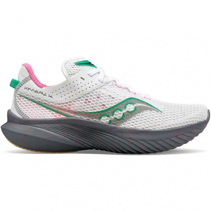 White Saucony Kinvara 14 Women\'s Running Shoes | ISRAEL MQDKFB