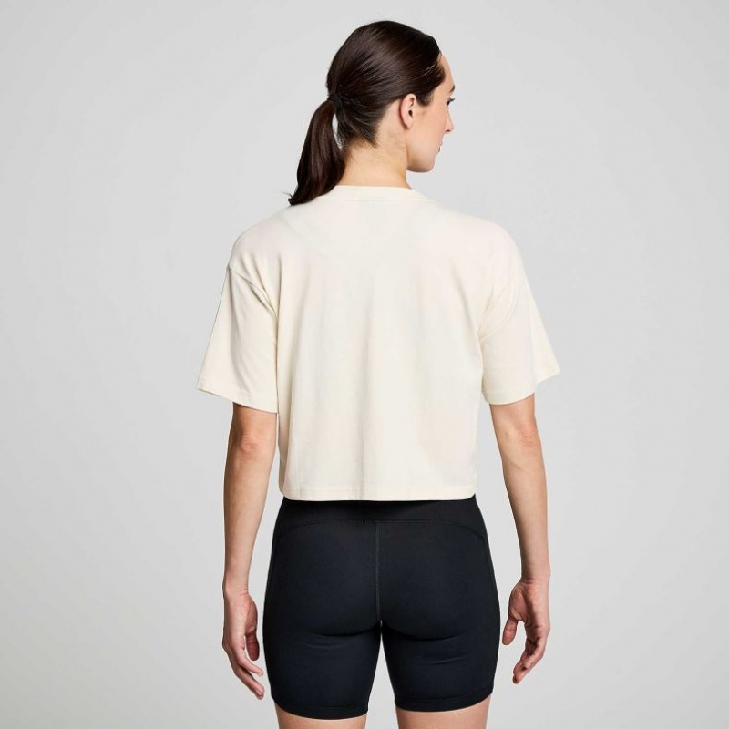 White Saucony Recovery Boxy Women's T-Shirt | ISRAEL EDRUAN