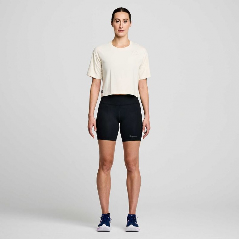 White Saucony Recovery Boxy Women's T-Shirt | ISRAEL EDRUAN