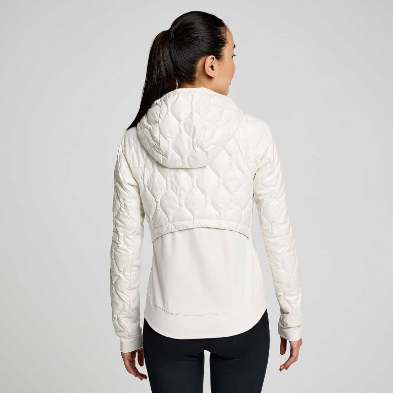 White Saucony Solstice Oysterpuff Women's Jacket | ISRAEL NUPZMX