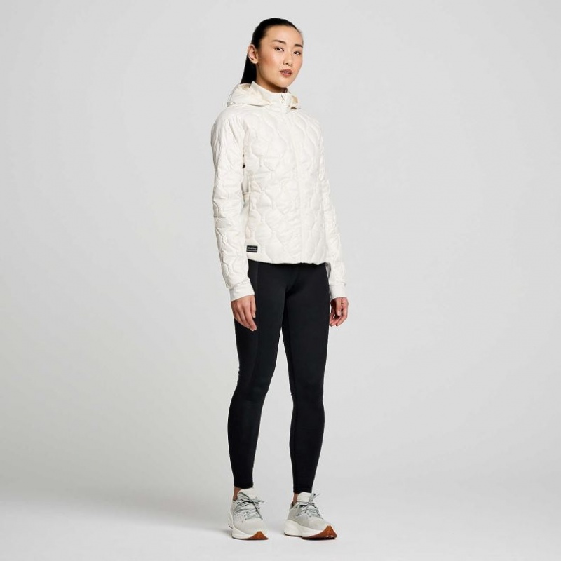 White Saucony Solstice Oysterpuff Women's Jacket | ISRAEL NUPZMX