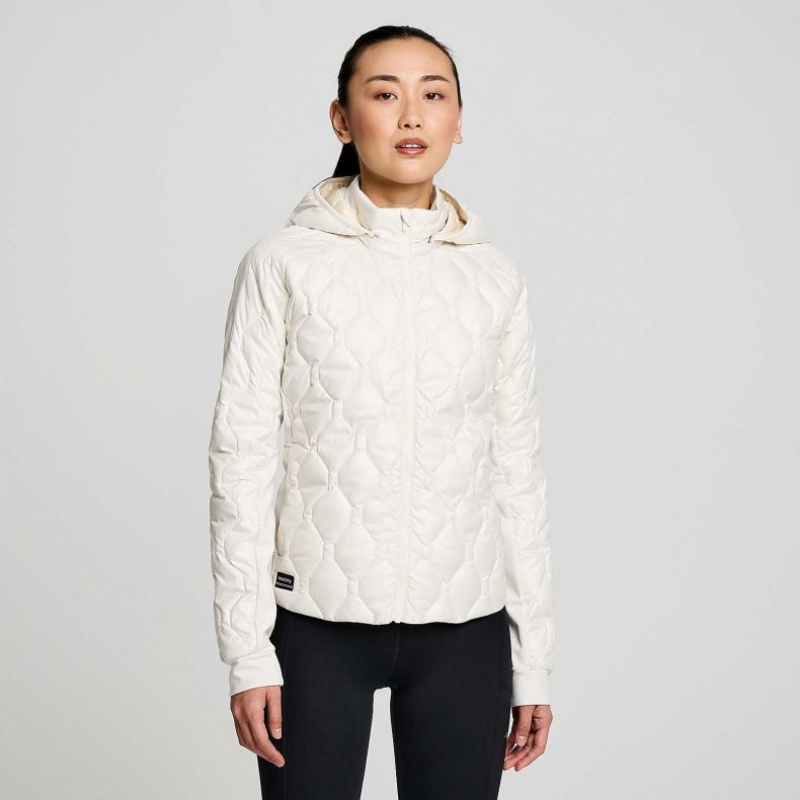 White Saucony Solstice Oysterpuff Women\'s Jacket | ISRAEL NUPZMX