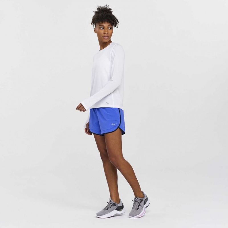 White Saucony Stopwatch Long Sleeve Women's T-Shirt | ISRAEL PEJQHL