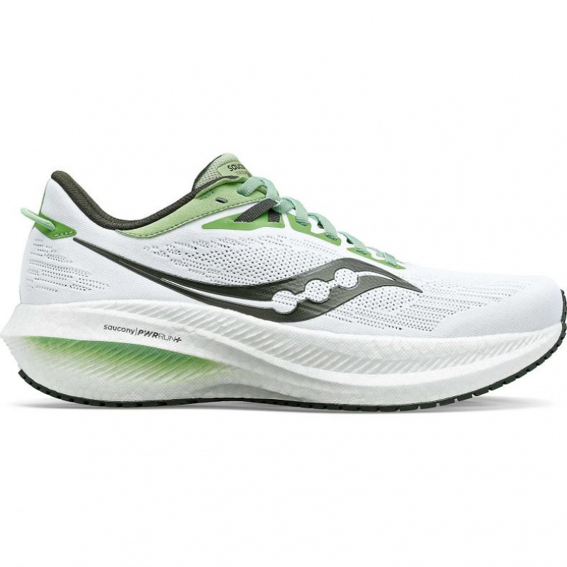 White Saucony Triumph 21 Men\'s Running Shoes | ISRAEL RHNVGO