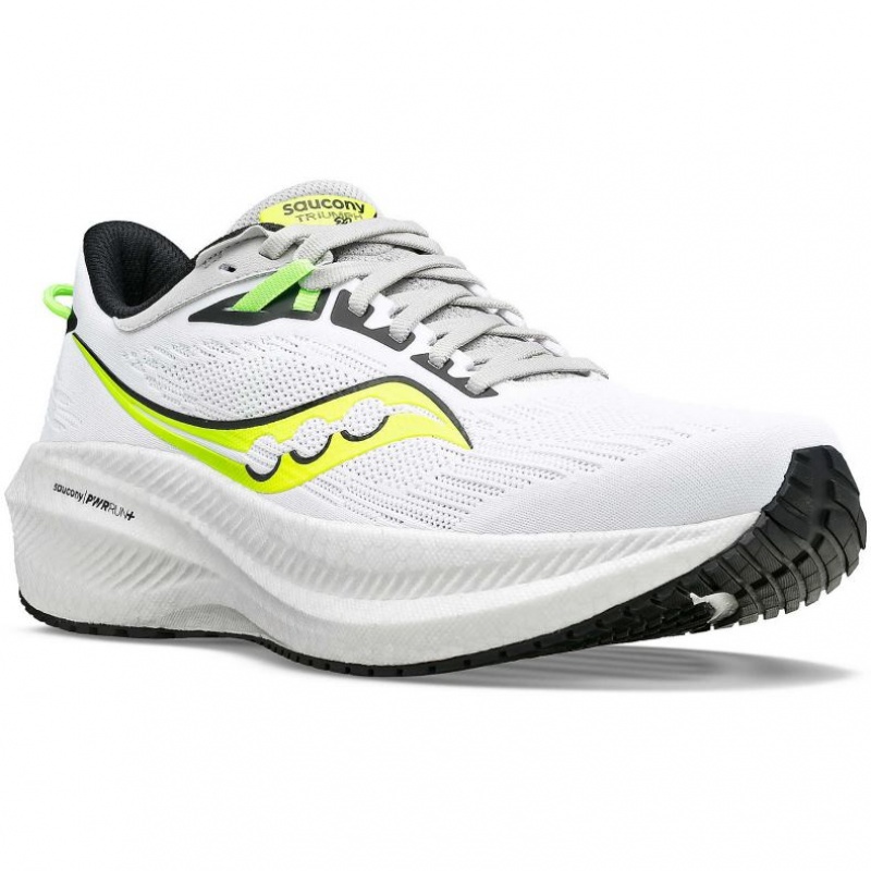 White Saucony Triumph 21 Men's Running Shoes | ISRAEL MXZDWO