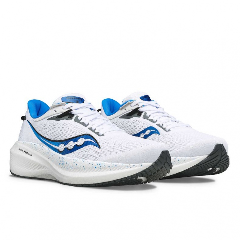 White Saucony Triumph 21 Men's Running Shoes | ISRAEL LBPWUX