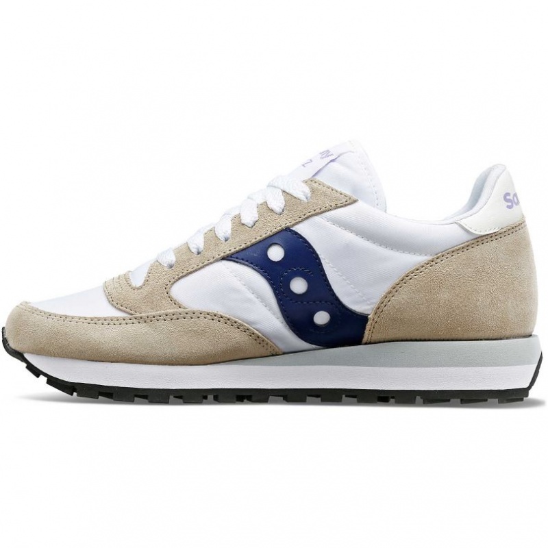 White / Beige / Navy Saucony Jazz Original Women's Sneakers | ISRAEL UVOZWQ