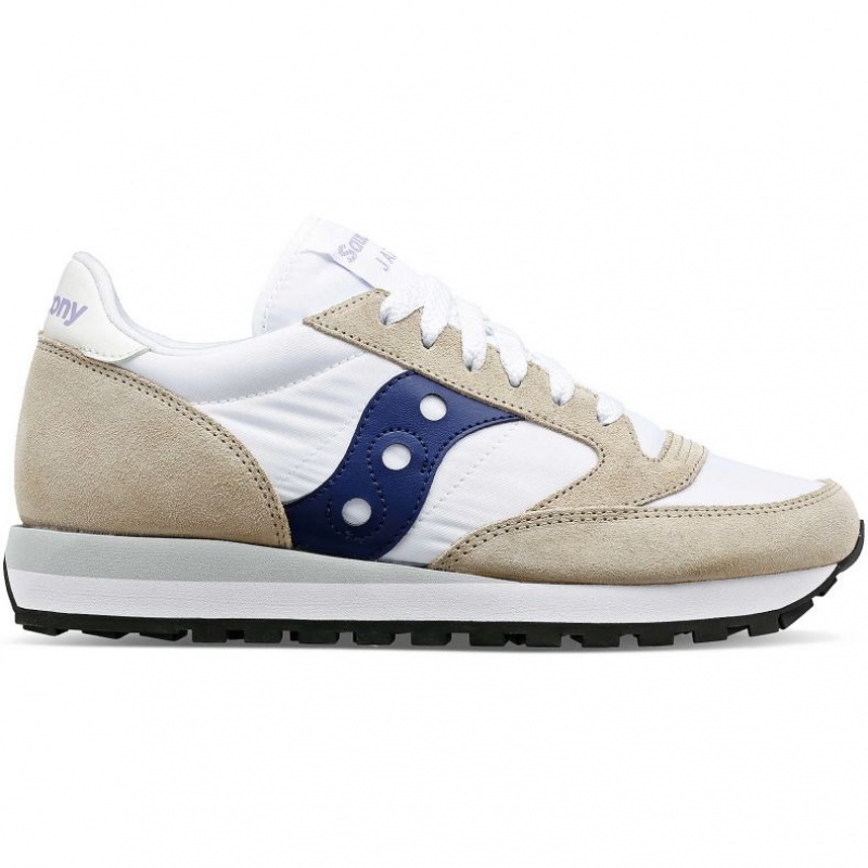 White / Beige / Navy Saucony Jazz Original Women\'s Sneakers | ISRAEL UVOZWQ